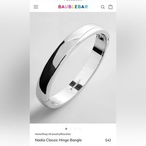 BaubleBar Silver Hinged Bangle Bracelet